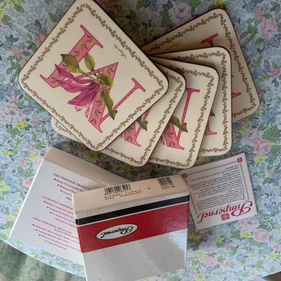 Vintage Pimpernel Alphabet Magnolia Coasters "M" – Set of 5, England - Picture 6 of 8